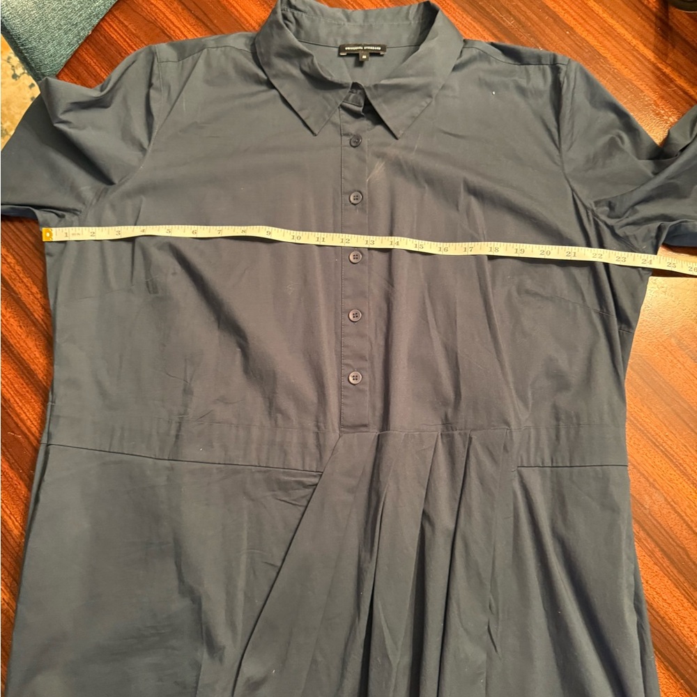Universal Standard Asymmetric Shirtdress Cotton Blend Teal Medium 18-20 EUC - Picture 10 of 13